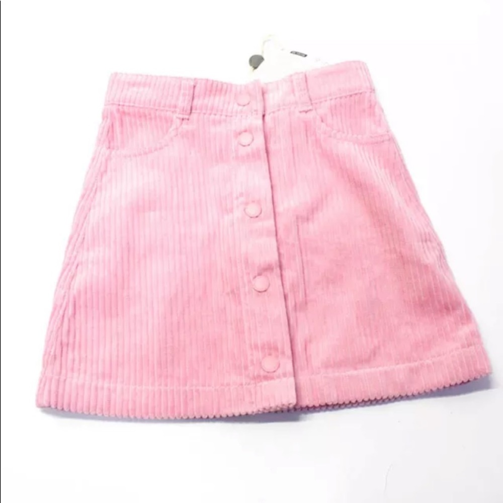 Stella McCartney Girls Velvet Button Up Pocketed Skirt Pink Size 6